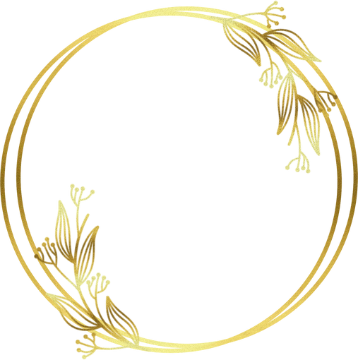 Gold flower frame circle